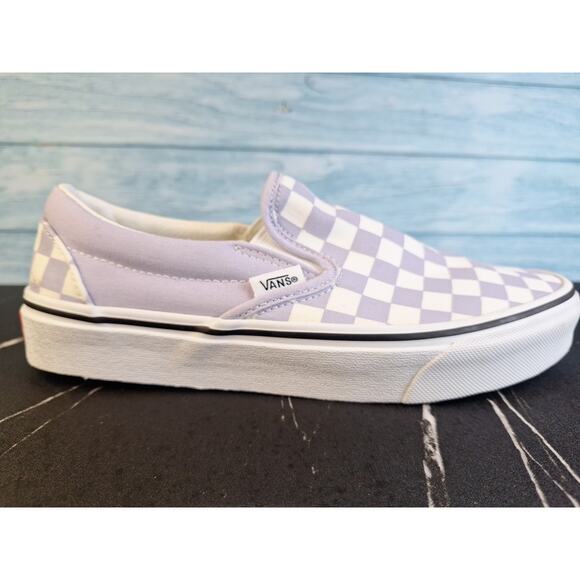 Vans Slip-On Checkerboard Lavender Canvas Shoes-Size 6 - Picture 11 of 16
